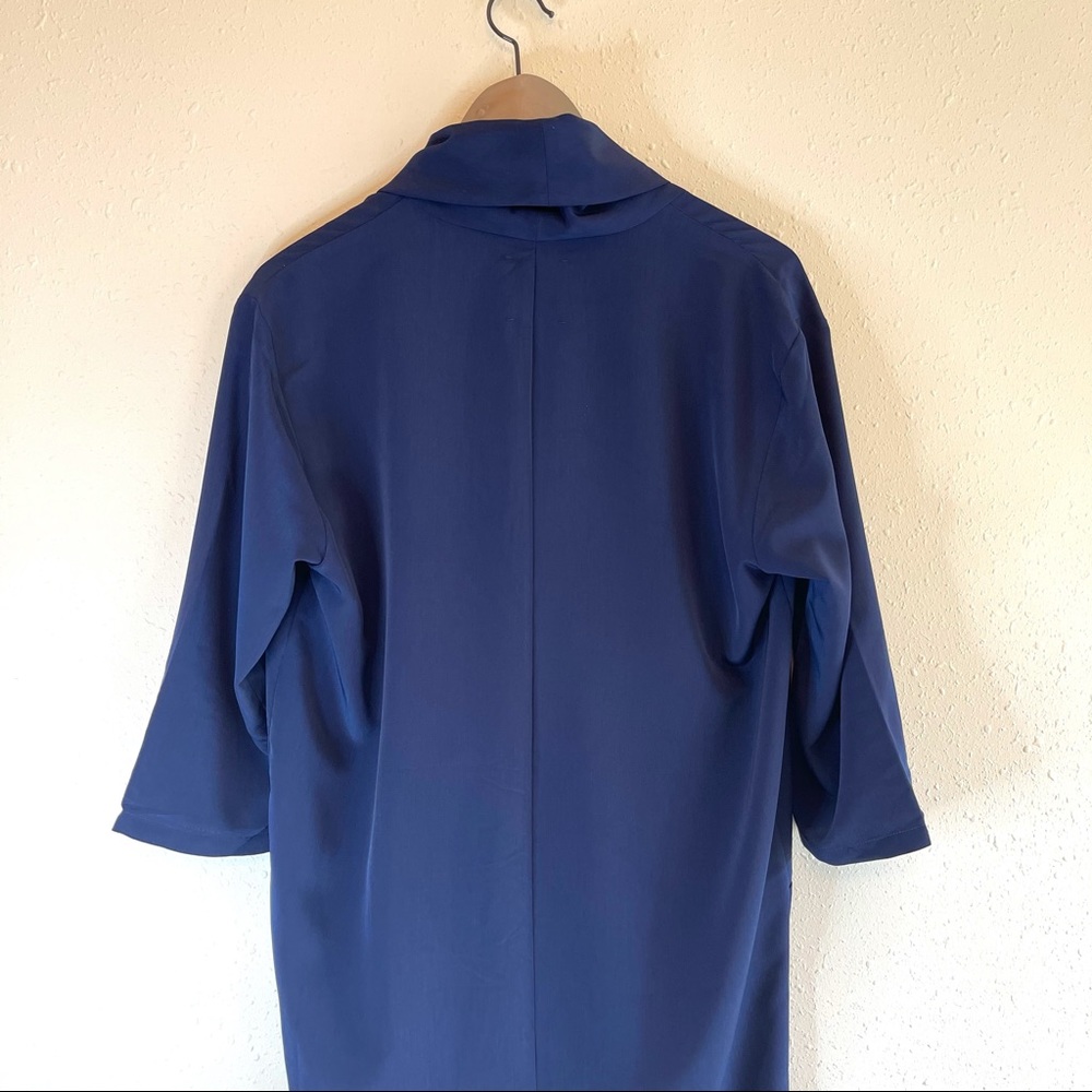 Dubgee by Whoopi Navy Women’s 3/4 Sleeve Overlap Dress Size Medium NWT - Picture 9 of 11